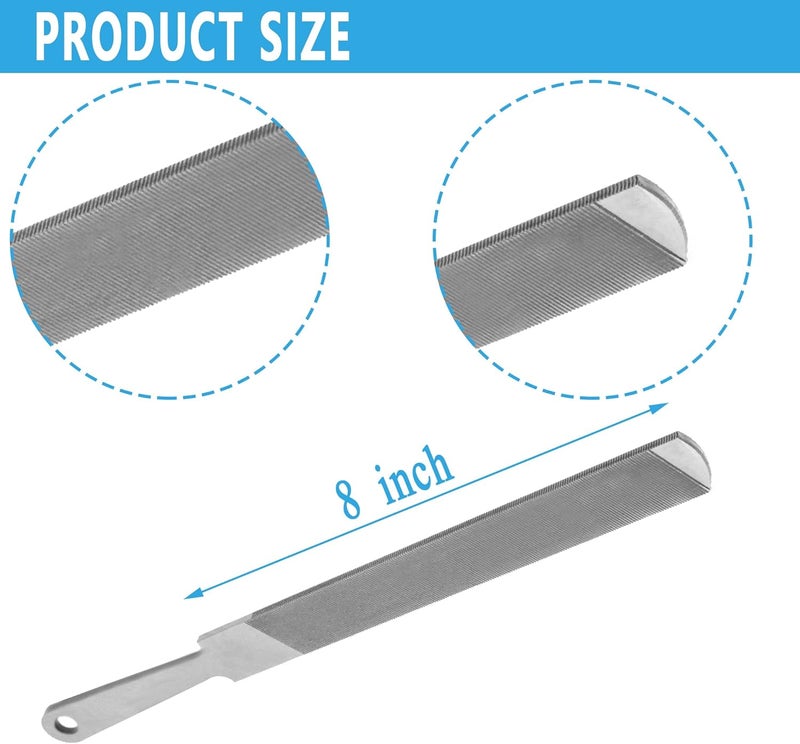 Cawla 8" Rectangular Double/Single Cut Handy File Fits for sharpen and smooth metal surfaces-laminate file(1 Pcs) - Image 1
